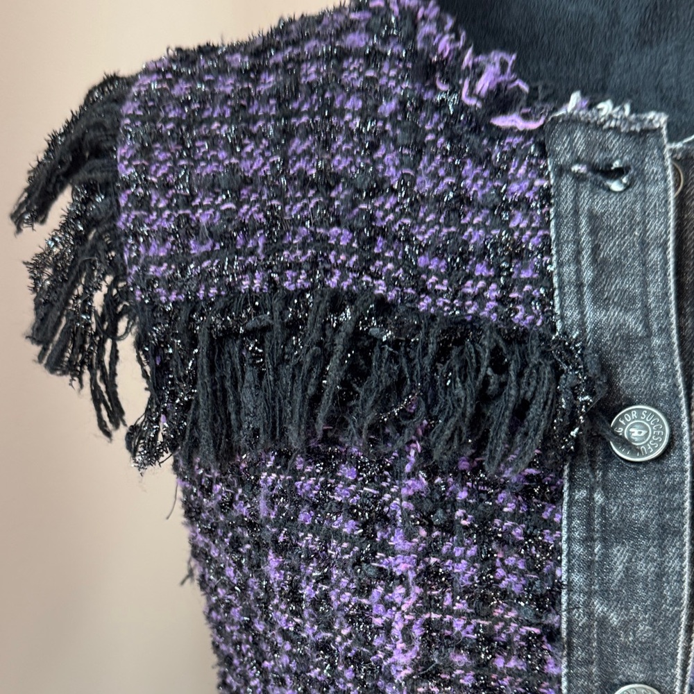 Diesel Black and Purple Tweed Dress - Picture 5 of 10